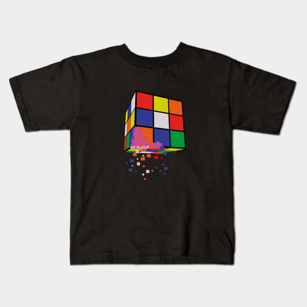 Rubik's Cube Pixel Art Kids T-Shirt by Pixelart World 